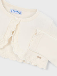 Casaco bolero tricô básico Crú (Creme / Pérola)  para Menina - Mayoral