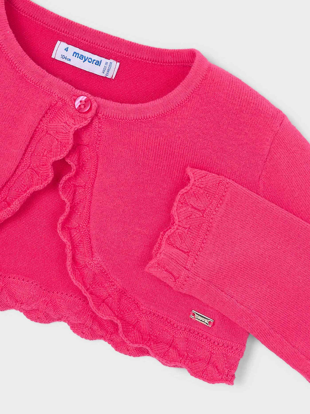 Casaco bolero tricô básico Clavel (Fúcsia)  para Menina - Mayoral