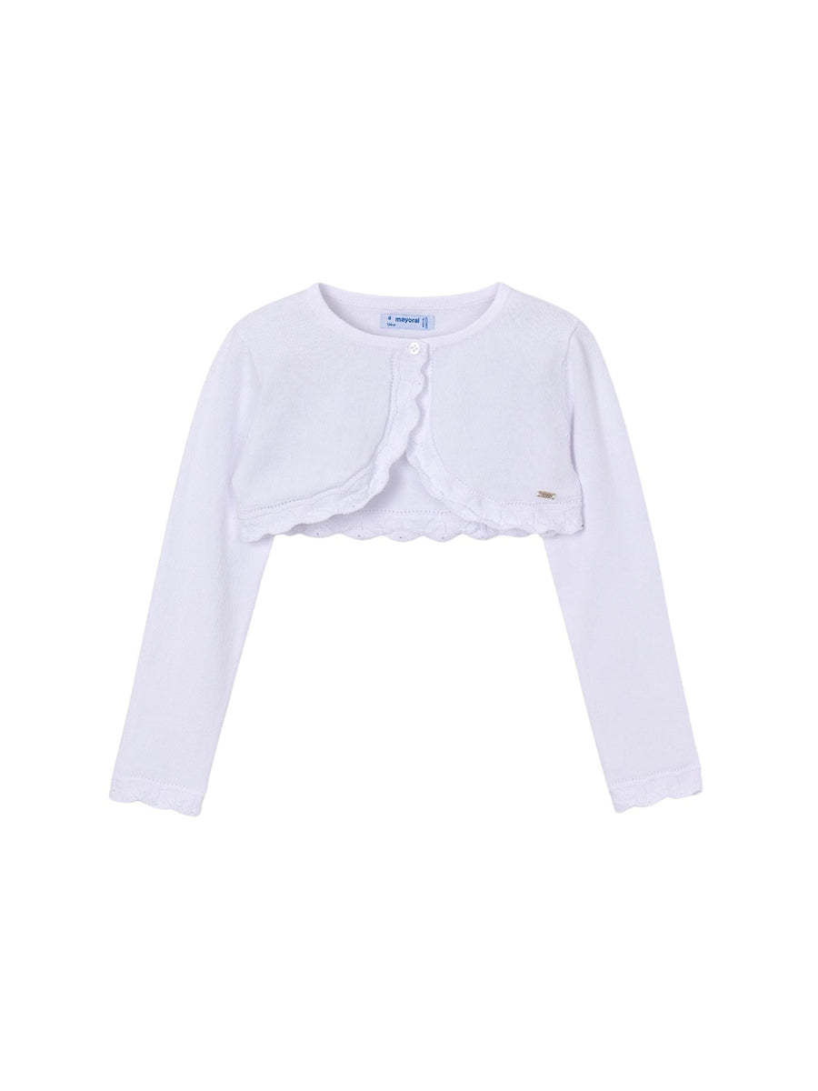 Casaco bolero tricô básico Branco (Branco)  para Menina - Mayoral