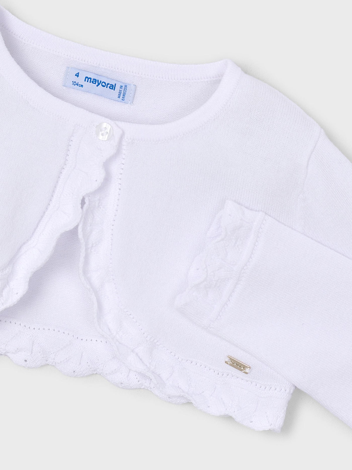 Casaco bolero tricô básico Branco (Branco)  para Menina - Mayoral
