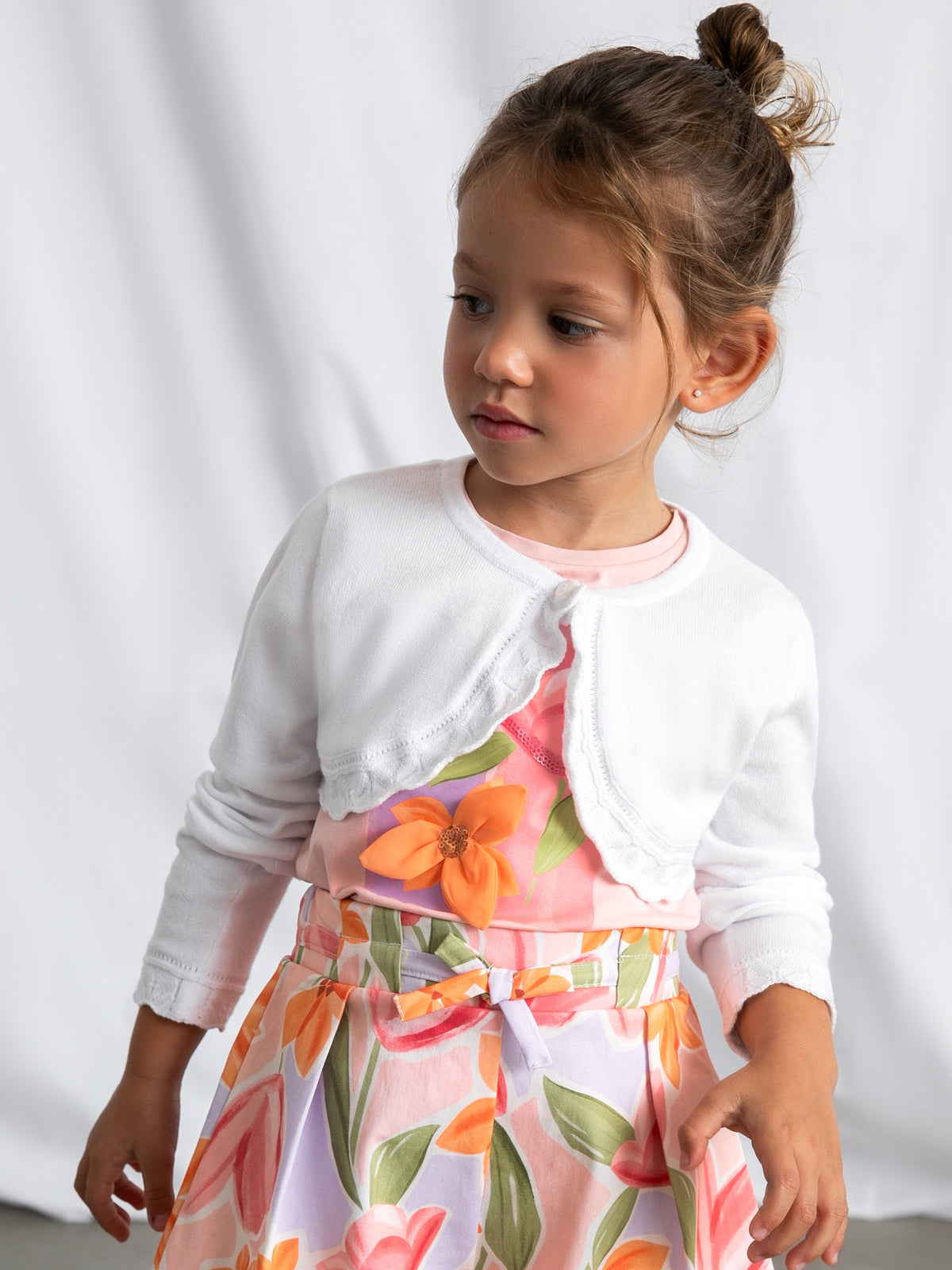Casaco bolero tricô básico Branco (Branco)  para Menina - Mayoral