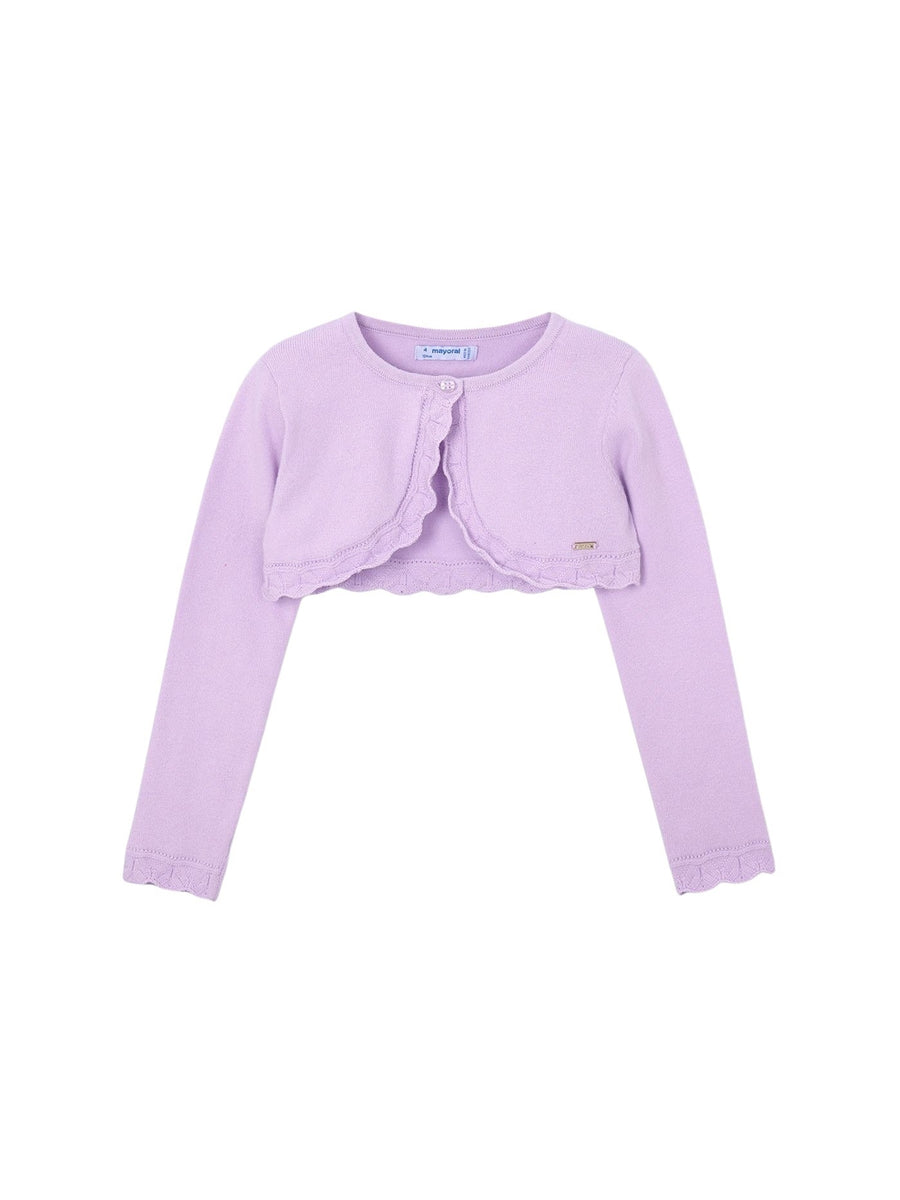 Casaco bolero tricô básico Rosa malva (Lilás)  para Menina - Mayoral
