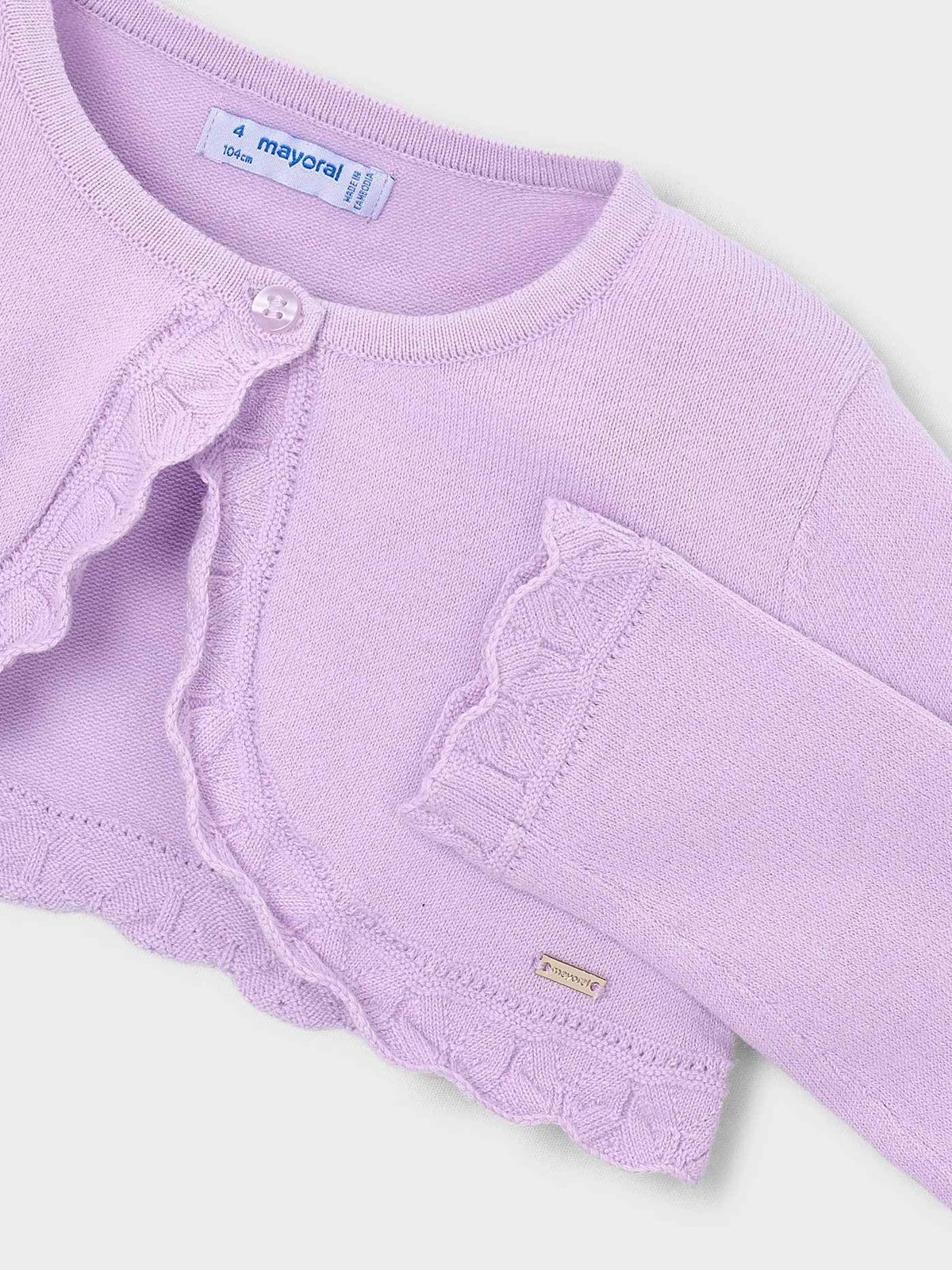 Casaco bolero tricô básico Rosa malva (Lilás)  para Menina - Mayoral