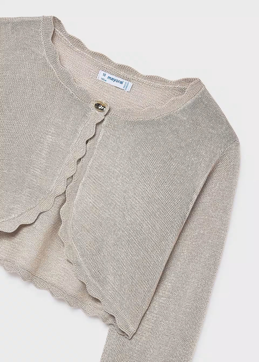 Casaco tricot básico  (Bege)  para Menina - Mayoral