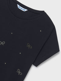 Camiseta básica Preto (Preto)  para Menina - Mayoral