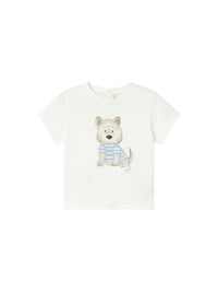 Camiseta m/curta cachorro Nata (Creme / Pérola)  para Bebé Menino - Mayoral