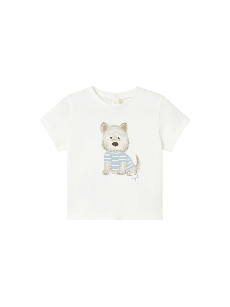 Camiseta m/curta cachorro Nata (Creme / Pérola)  para Bebé Menino - Mayoral