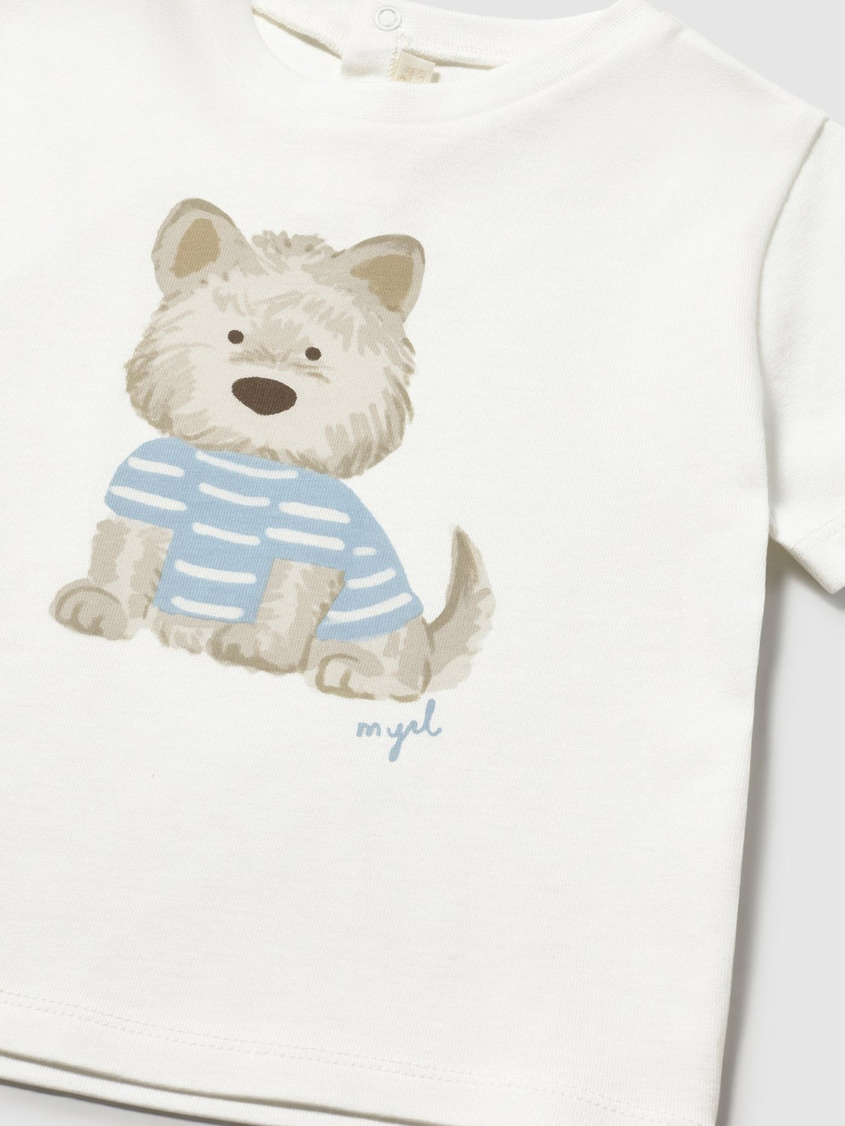 Camiseta m/curta cachorro Nata (Creme / Pérola)  para Bebé Menino - Mayoral
