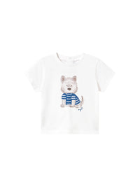 Camiseta m/curta cachorro Branco (Branco)  para Bebé Menino - Mayoral