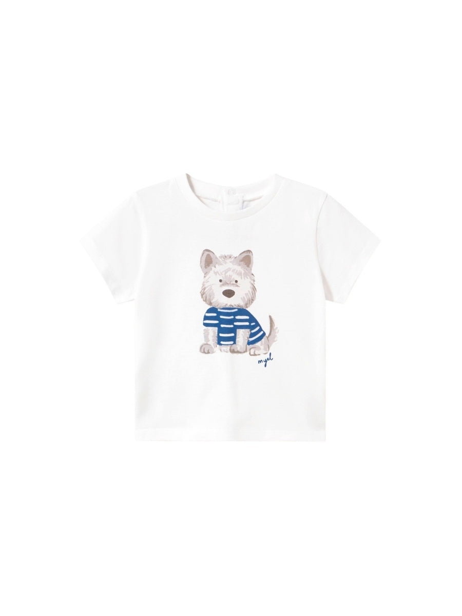 Camiseta m/curta cachorro Branco (Branco)  para Bebé Menino - Mayoral