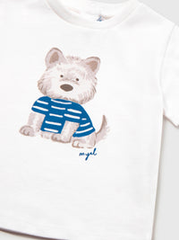 Camiseta m/curta cachorro Branco (Branco)  para Bebé Menino - Mayoral