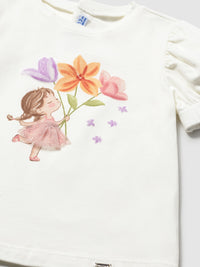 Camiseta manga curta Crú-bloss (Salmão)  para Bebé Menina - Mayoral