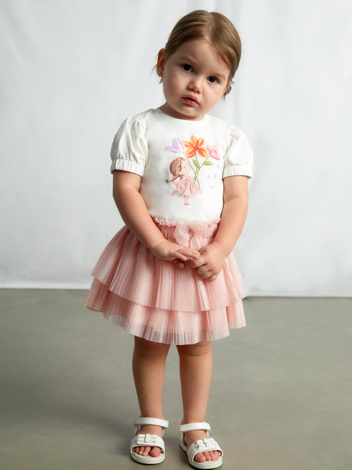 Camiseta manga curta Crú-bloss (Salmão)  para Bebé Menina - Mayoral