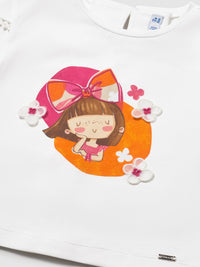 Camiseta manga curta Branco (Branco)  para Bebé Menina - Mayoral