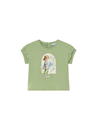 Camiseta m/cta gráfica Basil (Verde seco)  para Bebé Menina - Mayoral