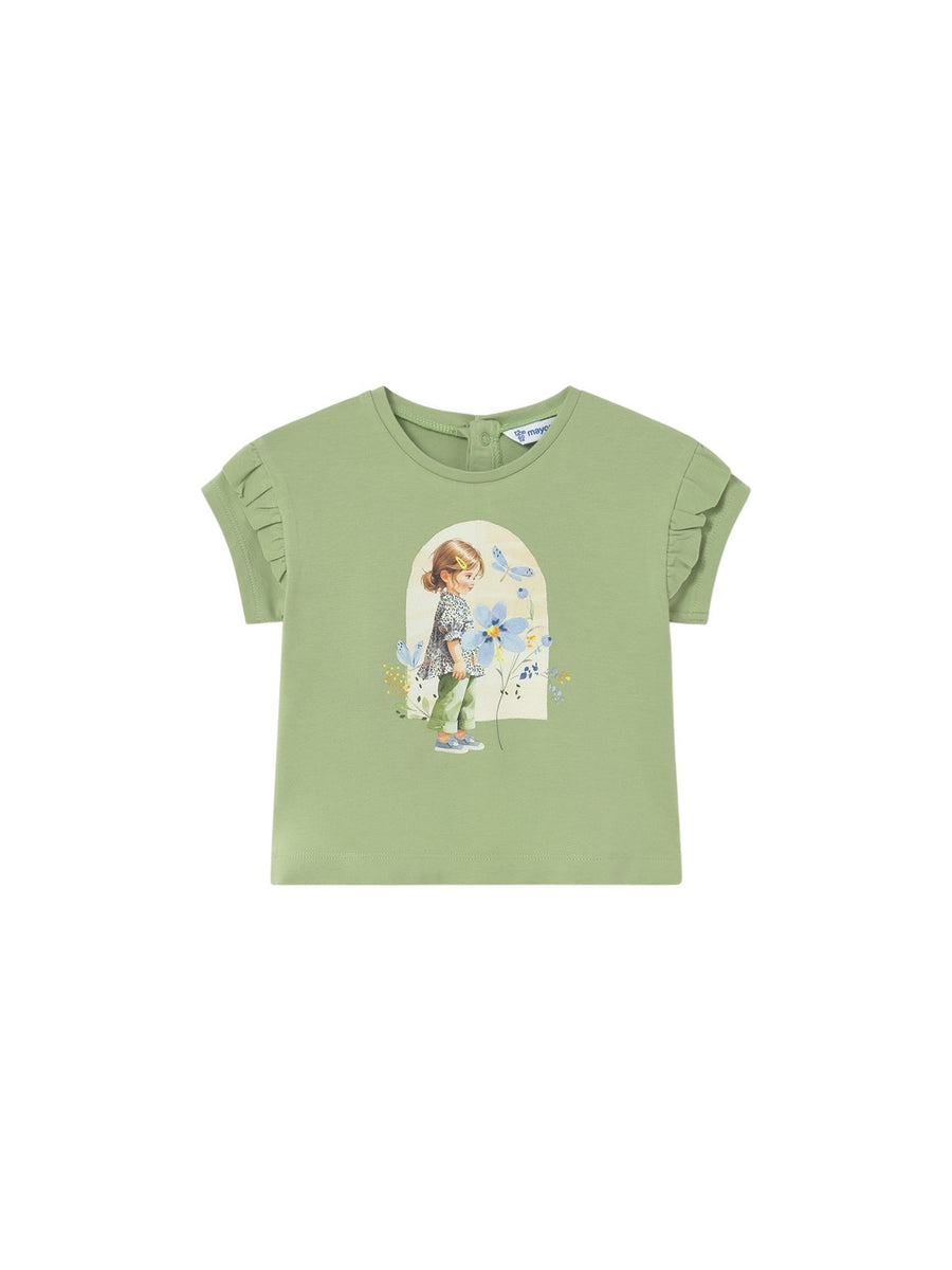 Camiseta m/cta gráfica Basil (Verde seco)  para Bebé Menina - Mayoral