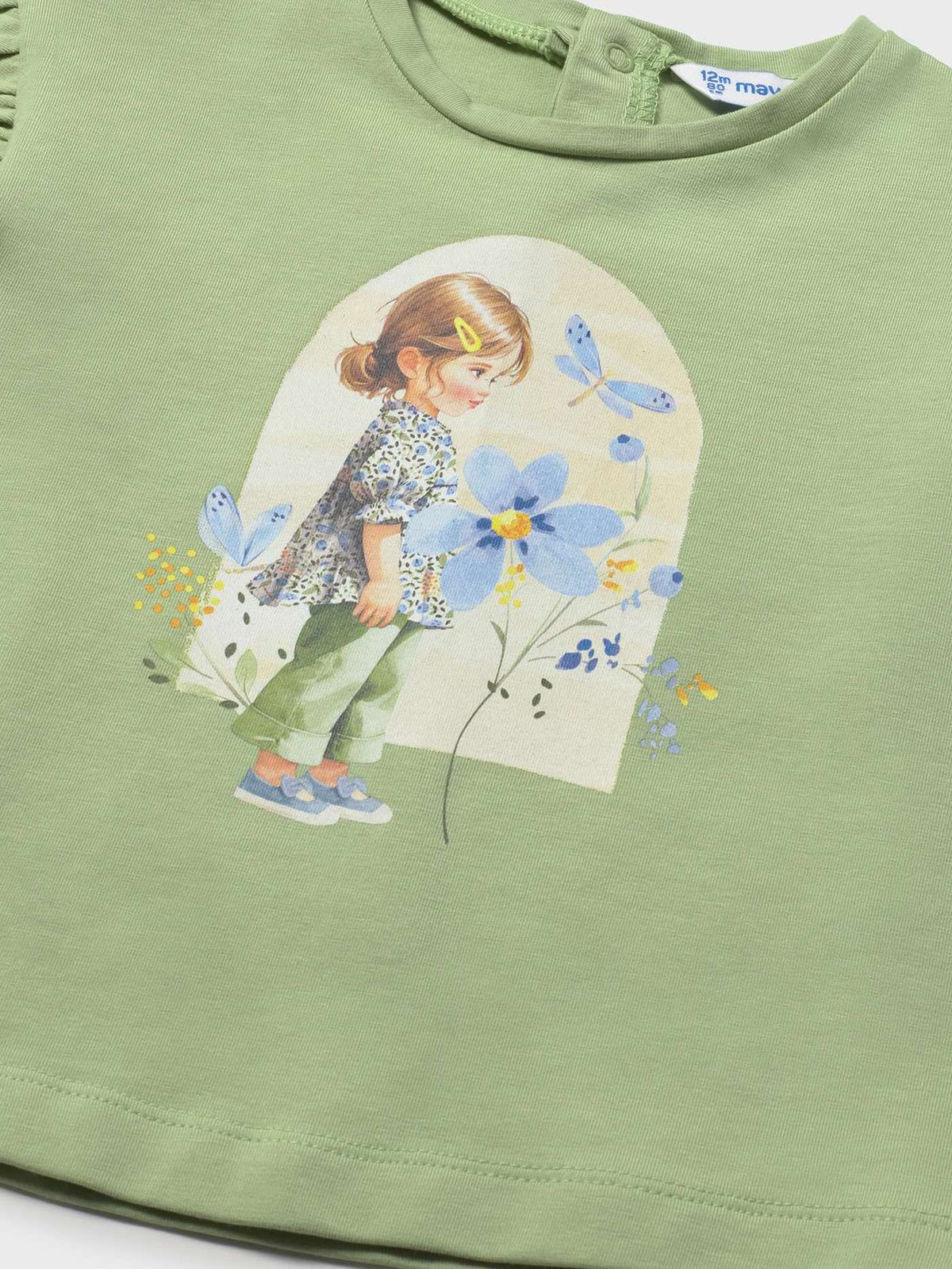 Camiseta m/cta gráfica Basil (Verde seco)  para Bebé Menina - Mayoral