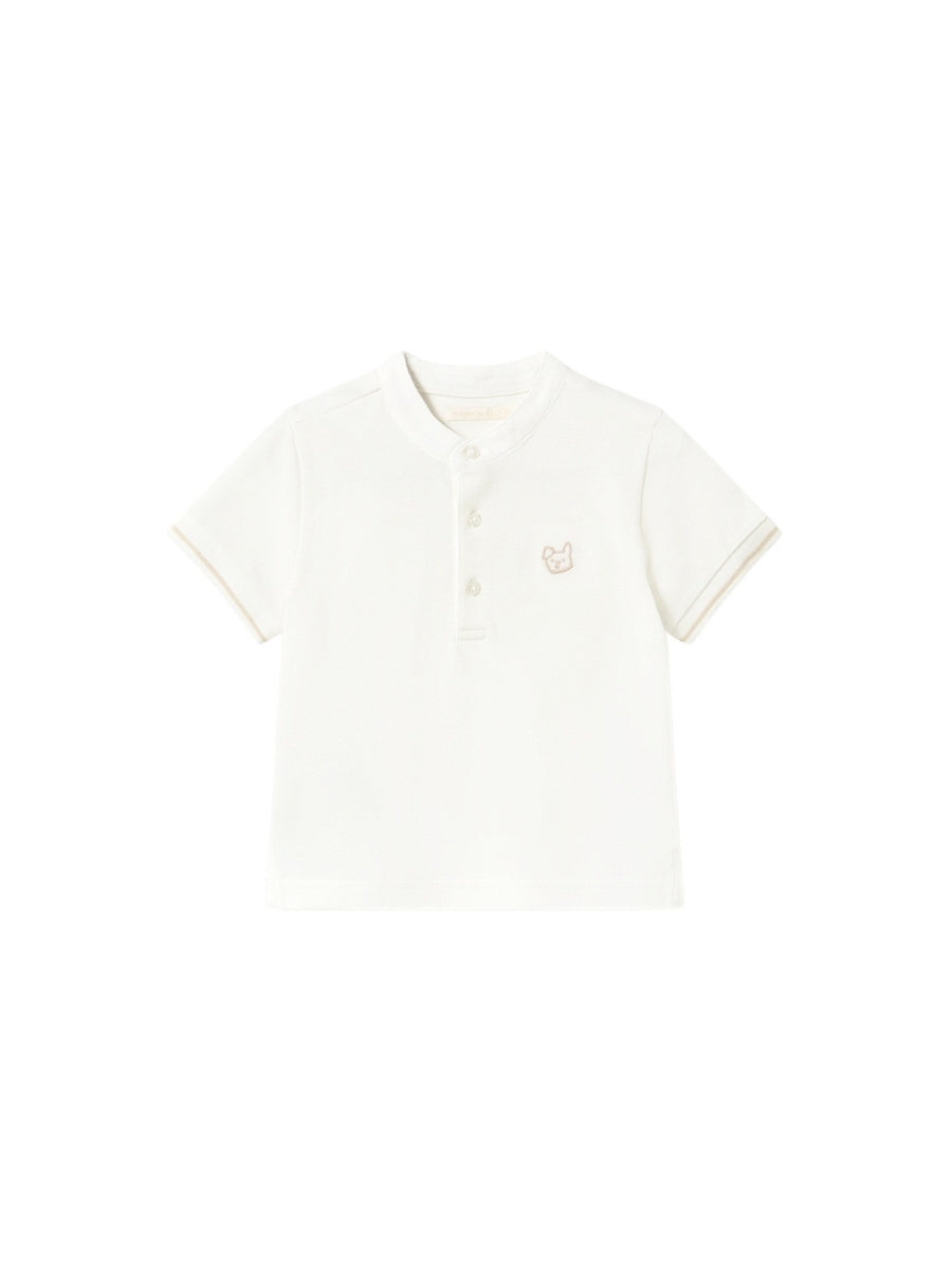 Polo m/curta gola mao Nata (Creme / Pérola)  para Bebé Menino - Mayoral
