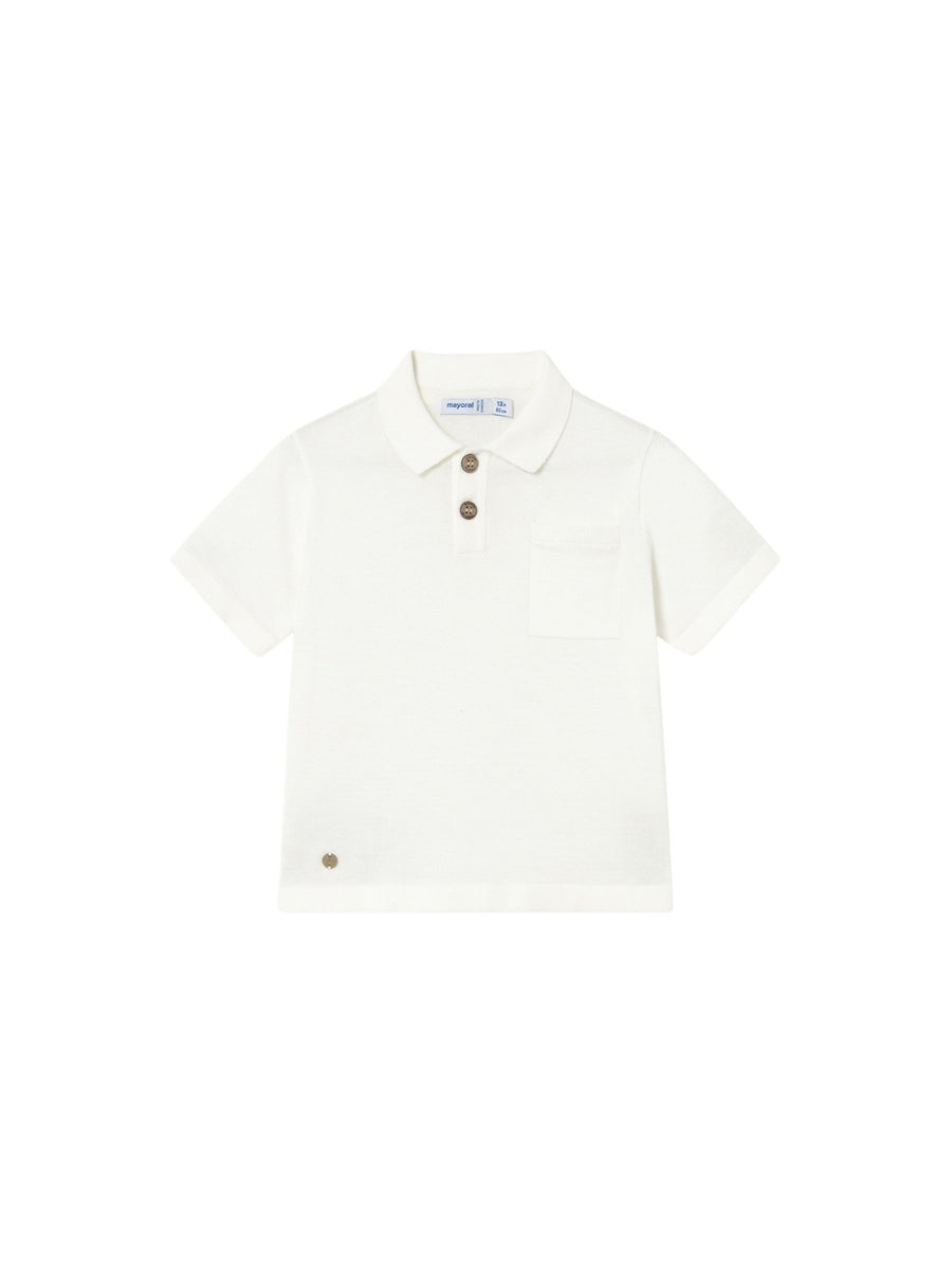 Polo m/curta tricô Nata (Creme / Pérola)  para Bebé Menino - Mayoral