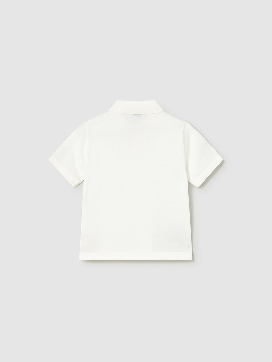 Polo m/curta tricô Nata (Creme / Pérola)  para Bebé Menino - Mayoral