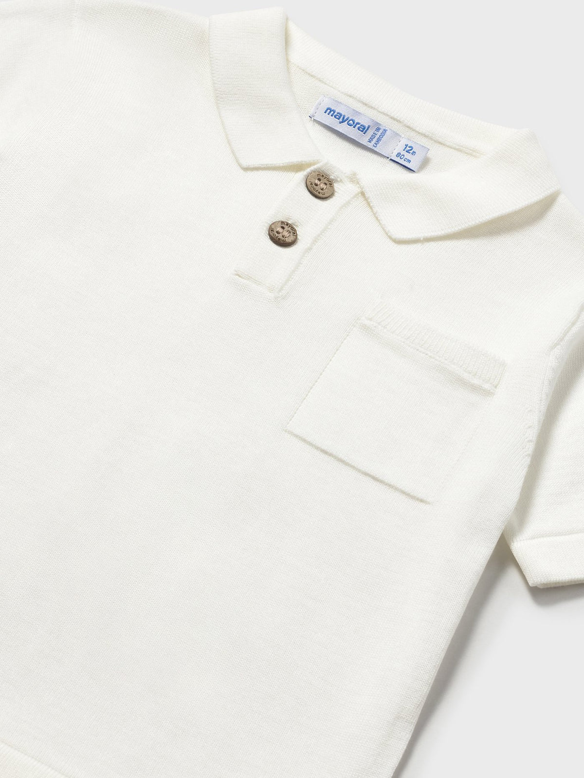 Polo m/curta tricô Nata (Creme / Pérola)  para Bebé Menino - Mayoral