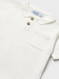Polo m/curta tricô Nata (Creme / Pérola)  para Bebé Menino - Mayoral