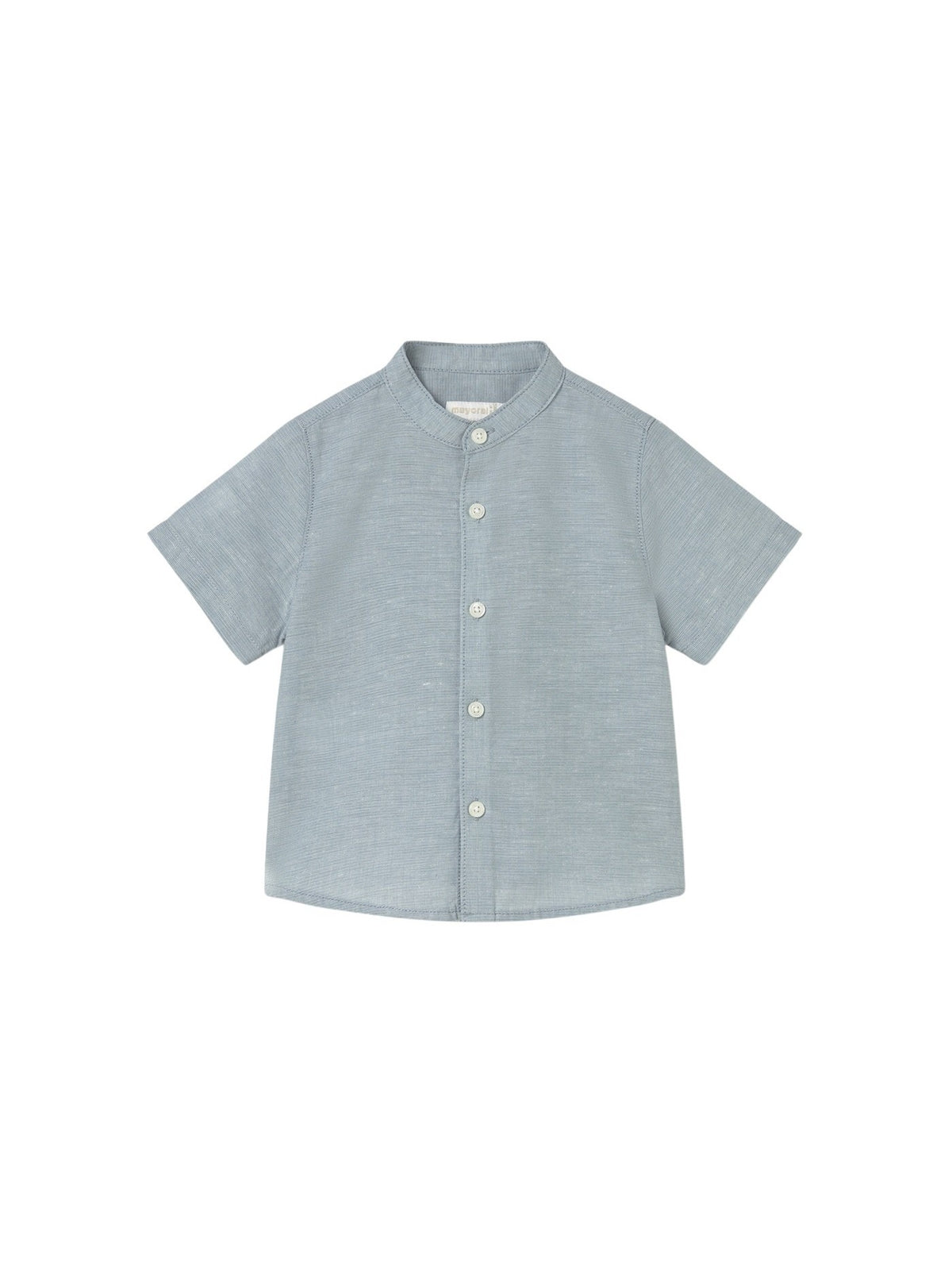 Camisa linho m/comp. gola pad Azul jade (Verde Água)  para Bebé Menino - Mayoral