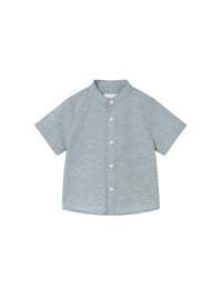 Camisa linho m/comp. gola pad Azul jade (Verde Água)  para Bebé Menino - Mayoral