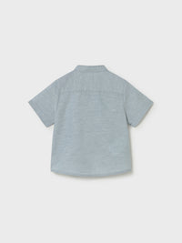 Camisa linho m/comp. gola pad Azul jade (Verde Água)  para Bebé Menino - Mayoral
