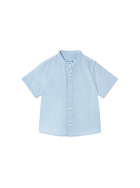 Camisa linho m/comp. gola pad Celeste (Celeste)  para Bebé Menino - Mayoral