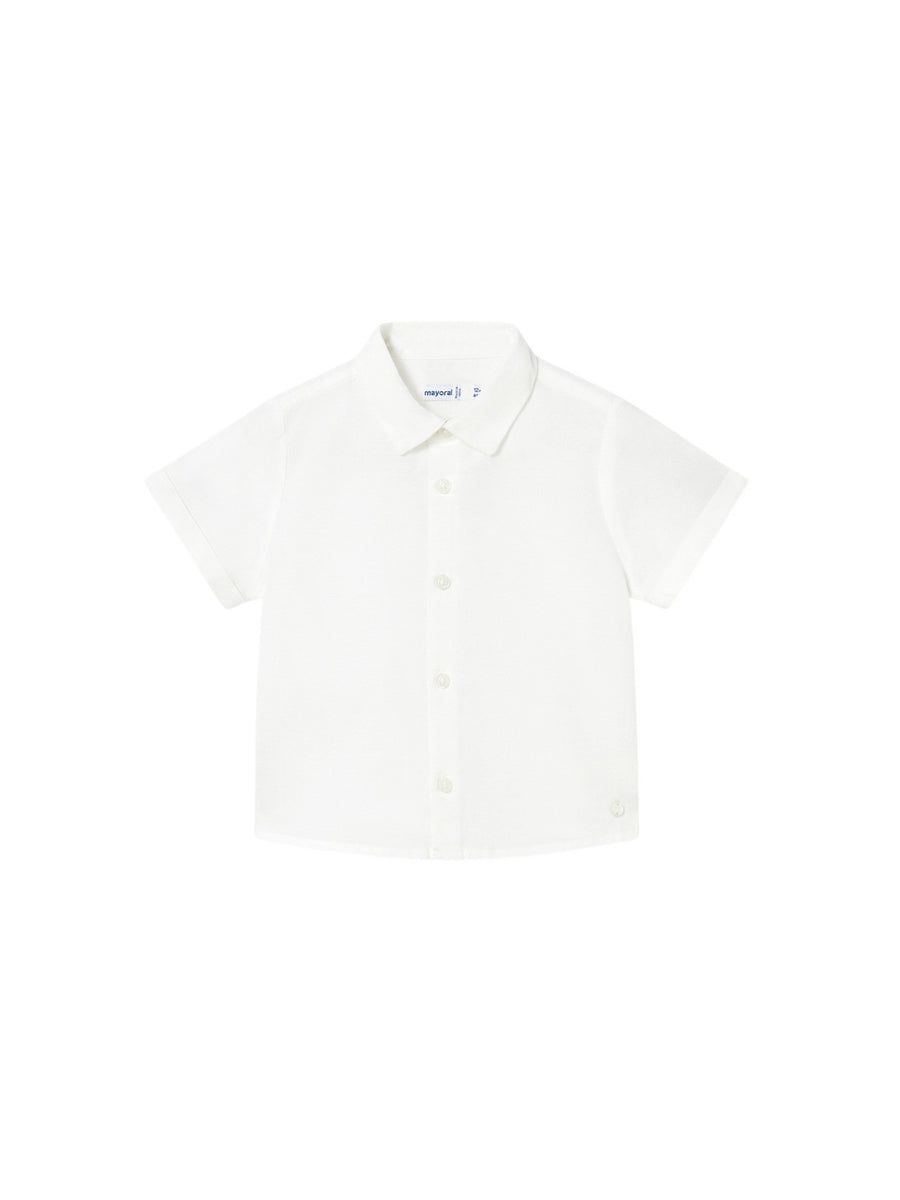 Camisa m/curta linho Branco (Branco)  para Bebé Menino - Mayoral