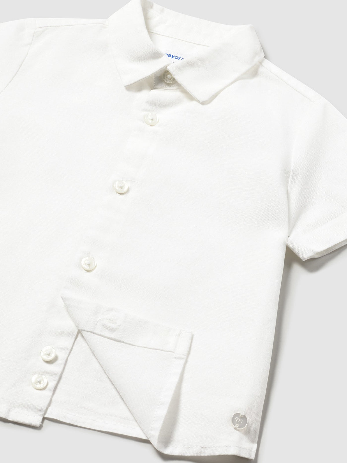Camisa m/curta linho Branco (Branco)  para Bebé Menino - Mayoral