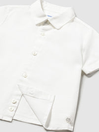 Camisa m/curta linho Branco (Branco)  para Bebé Menino - Mayoral