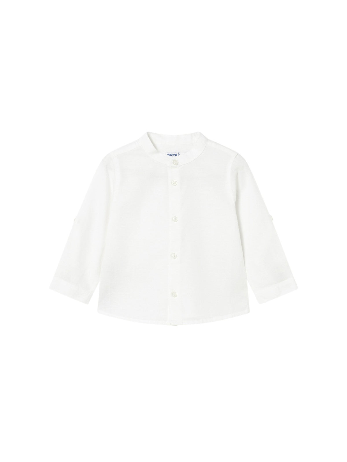 Camisa m/comp. linho gola pad Branco (Branco)  para Bebé Menino - Mayoral