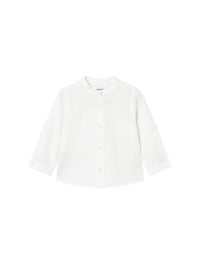 Camisa m/comp. linho gola pad Branco (Branco)  para Bebé Menino - Mayoral