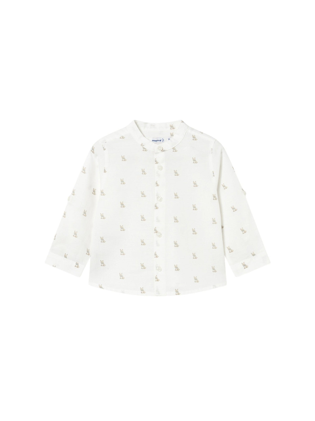 Camisa m/comp. linho gola pad Nata (Creme / Pérola)  para Bebé Menino - Mayoral