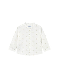 Camisa m/comp. linho gola pad Nata (Creme / Pérola)  para Bebé Menino - Mayoral