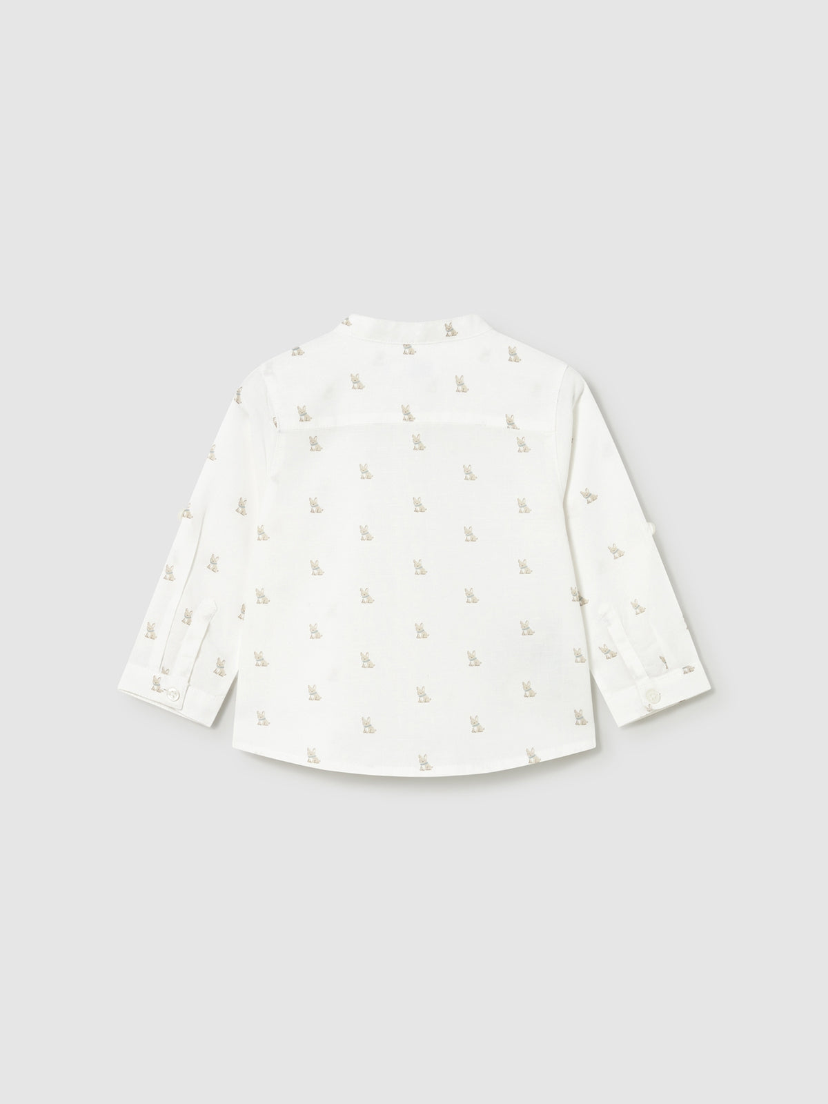 Camisa m/comp. linho gola pad Nata (Creme / Pérola)  para Bebé Menino - Mayoral
