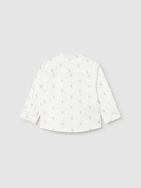 Camisa m/comp. linho gola pad Nata (Creme / Pérola)  para Bebé Menino - Mayoral
