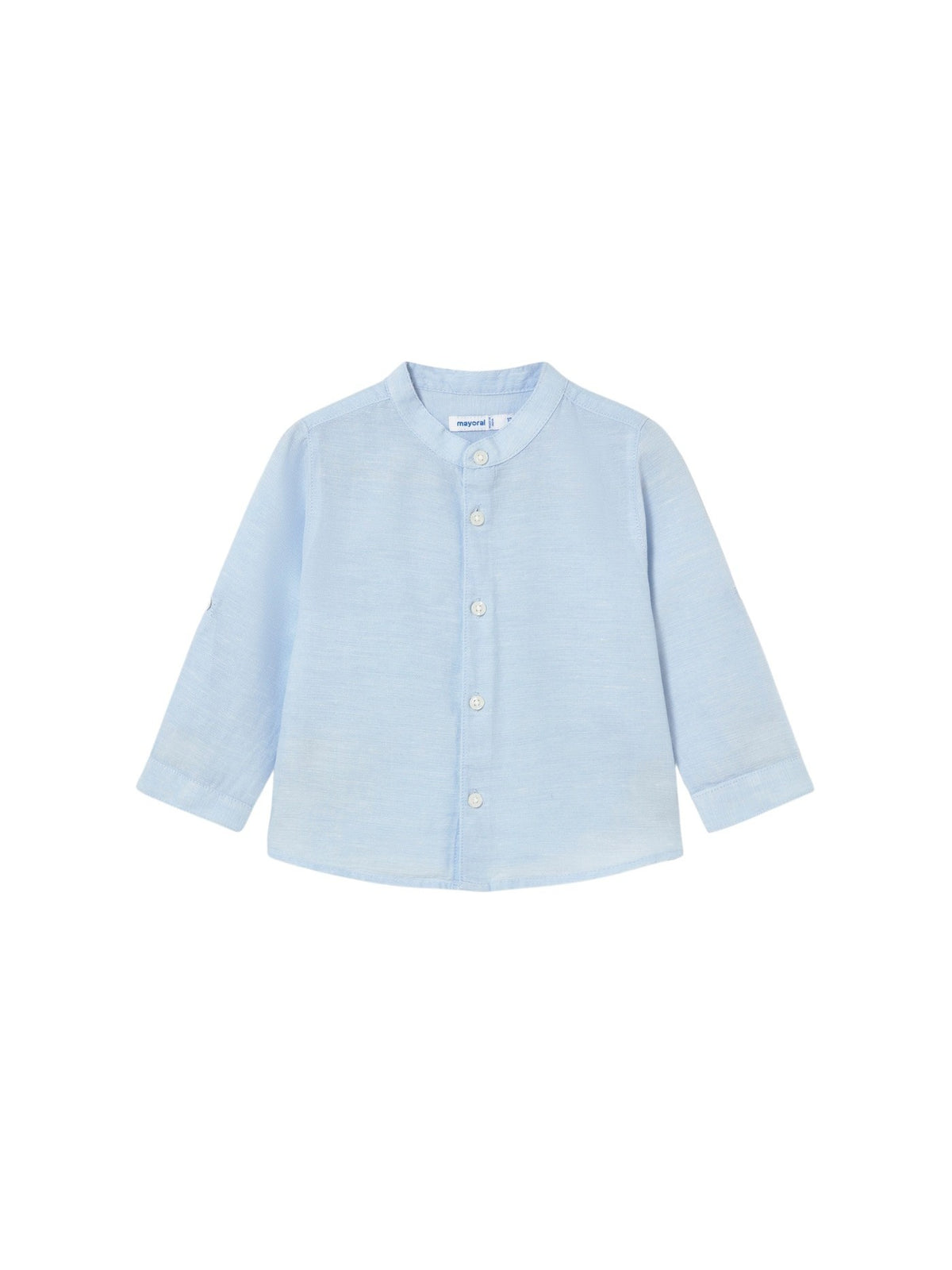Camisa m/comp. linho gola pad Celeste (Celeste)  para Bebé Menino - Mayoral