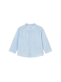 Camisa m/comp. linho gola pad Celeste (Celeste)  para Bebé Menino - Mayoral
