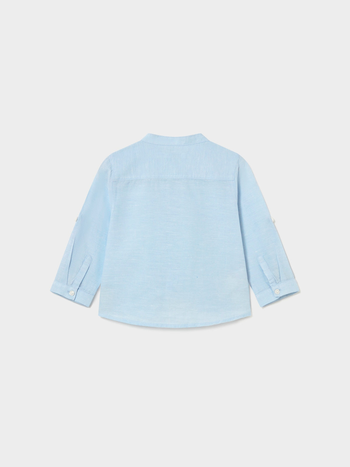 Camisa m/comp. linho gola pad Celeste (Celeste)  para Bebé Menino - Mayoral