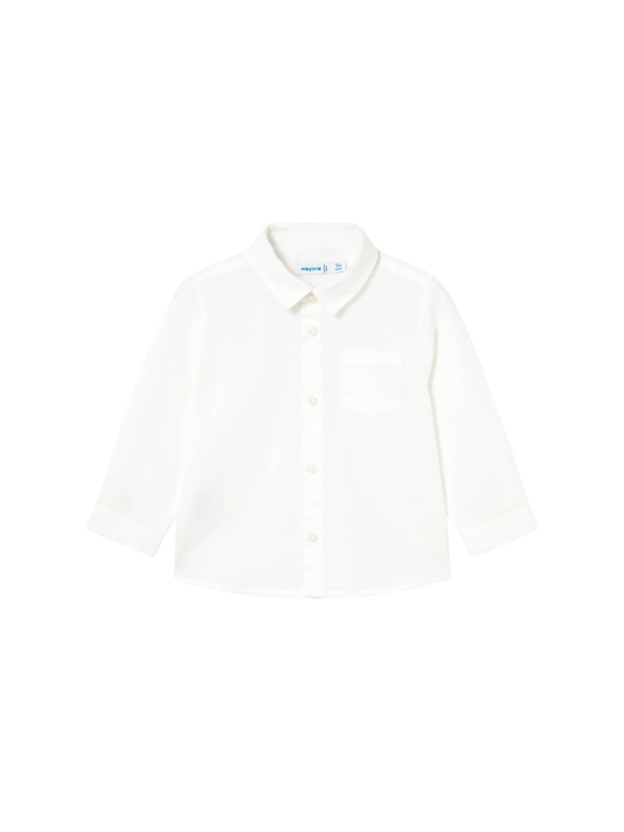 Camisa m/comp.linho Branco (Branco)  para Bebé Menino - Mayoral