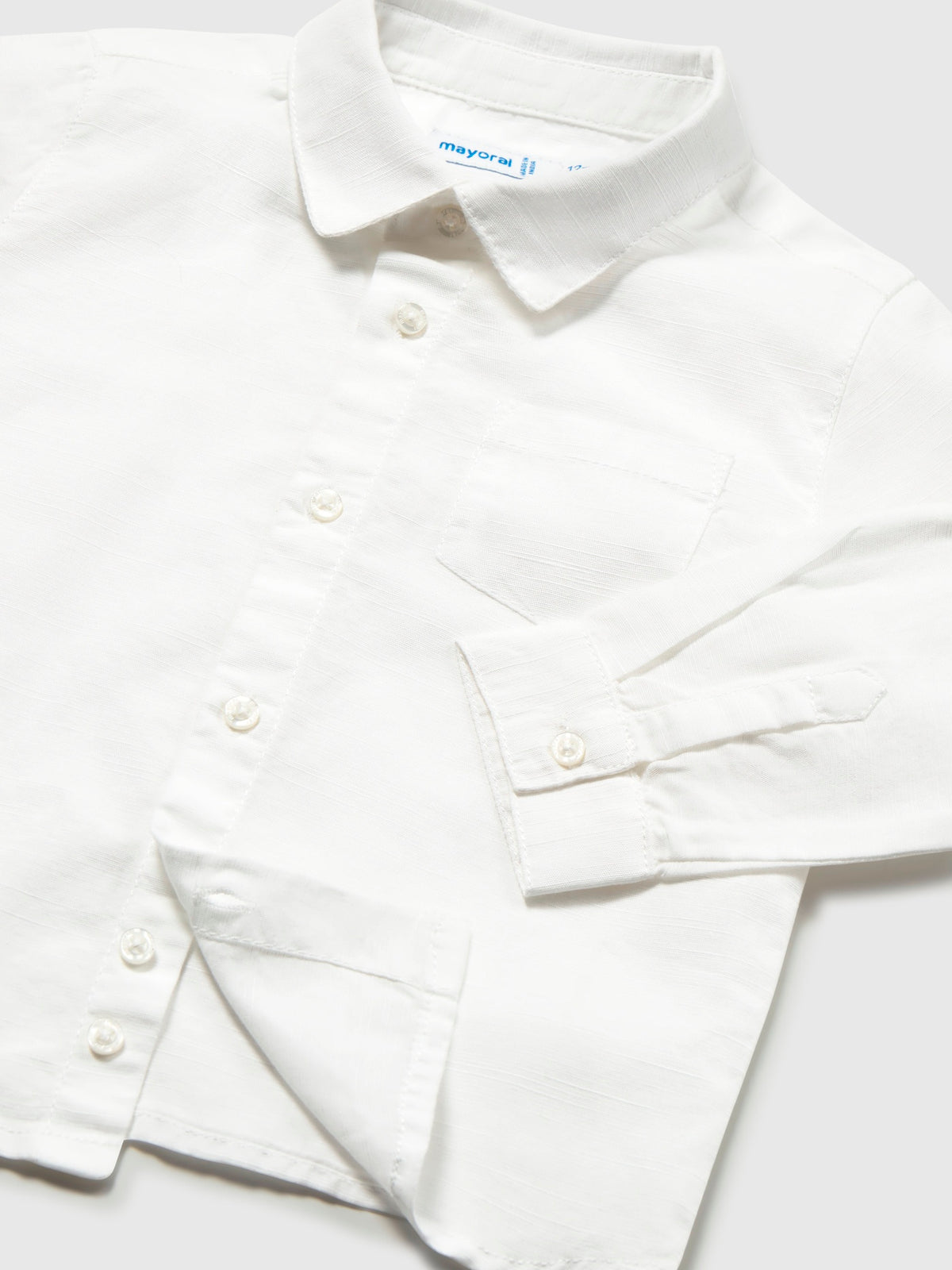 Camisa m/comp.linho Branco (Branco)  para Bebé Menino - Mayoral