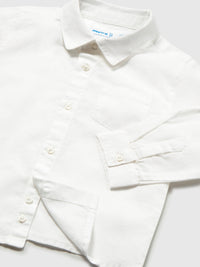Camisa m/comp.linho Branco (Branco)  para Bebé Menino - Mayoral