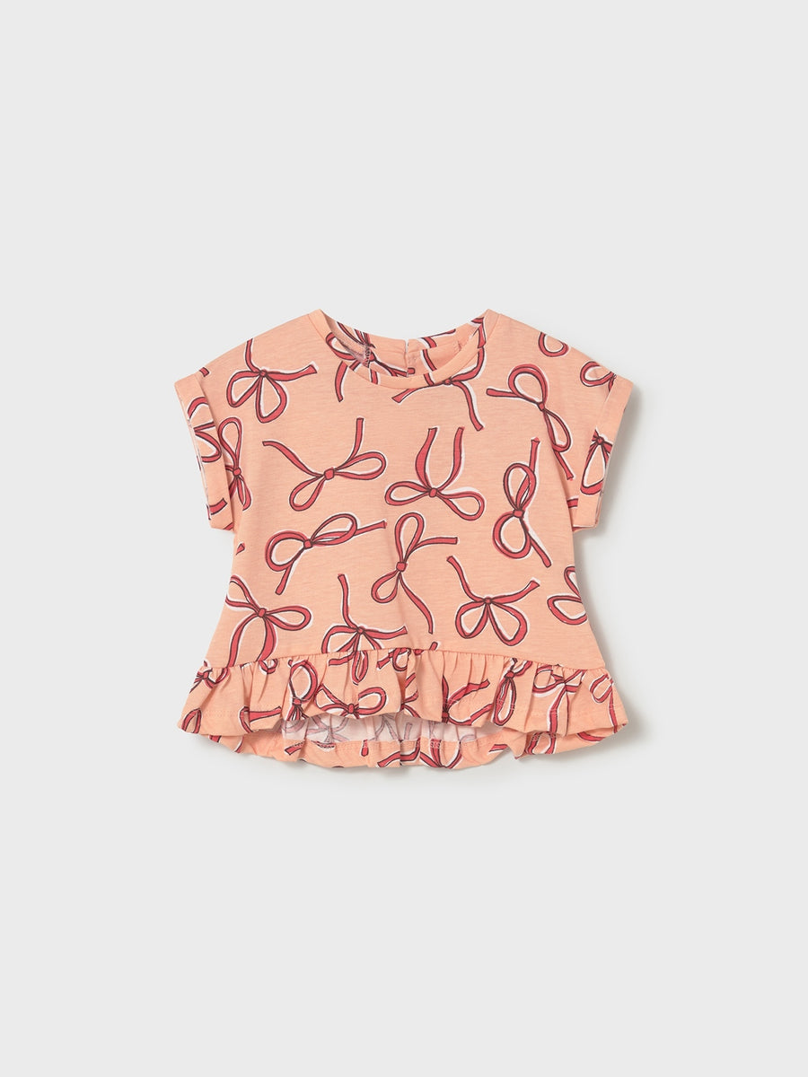 Conj.short 3 peças Flamingo (Salmão)  para Bebé Menina - Mayoral