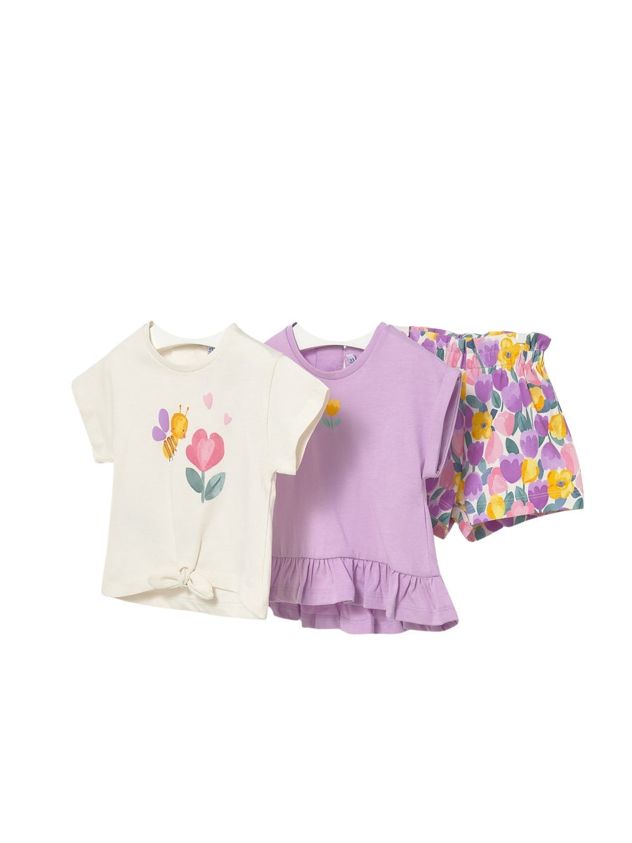Conj.short 3 peças Lilac (Lilás)  para Bebé Menina - Mayoral