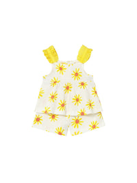 Conj. short bambula Mimosa (Amarelo)  para Bebé Menina - Mayoral
