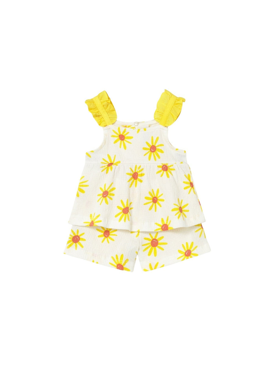 Conj. short bambula Mimosa (Amarelo)  para Bebé Menina - Mayoral