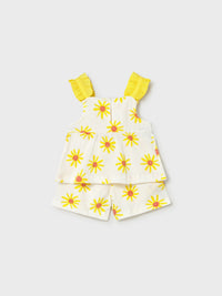 Conj. short bambula Mimosa (Amarelo)  para Bebé Menina - Mayoral